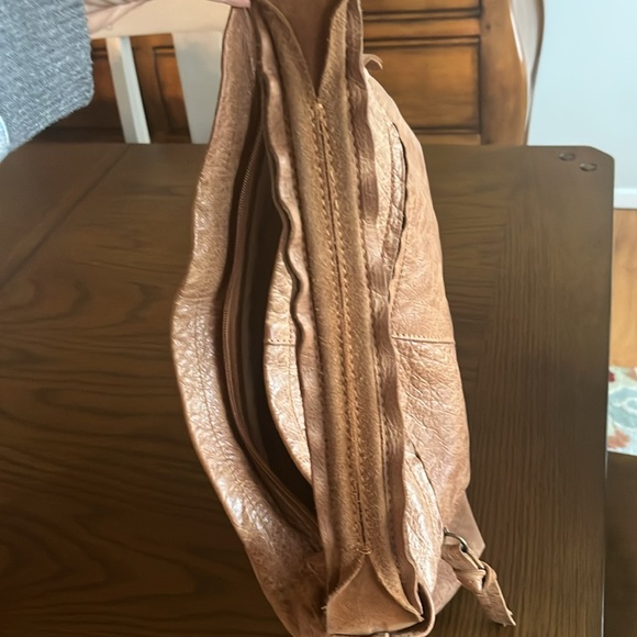 Brown Hobo Bag Soft Distressed Italian Leather - Picture 8 of 9